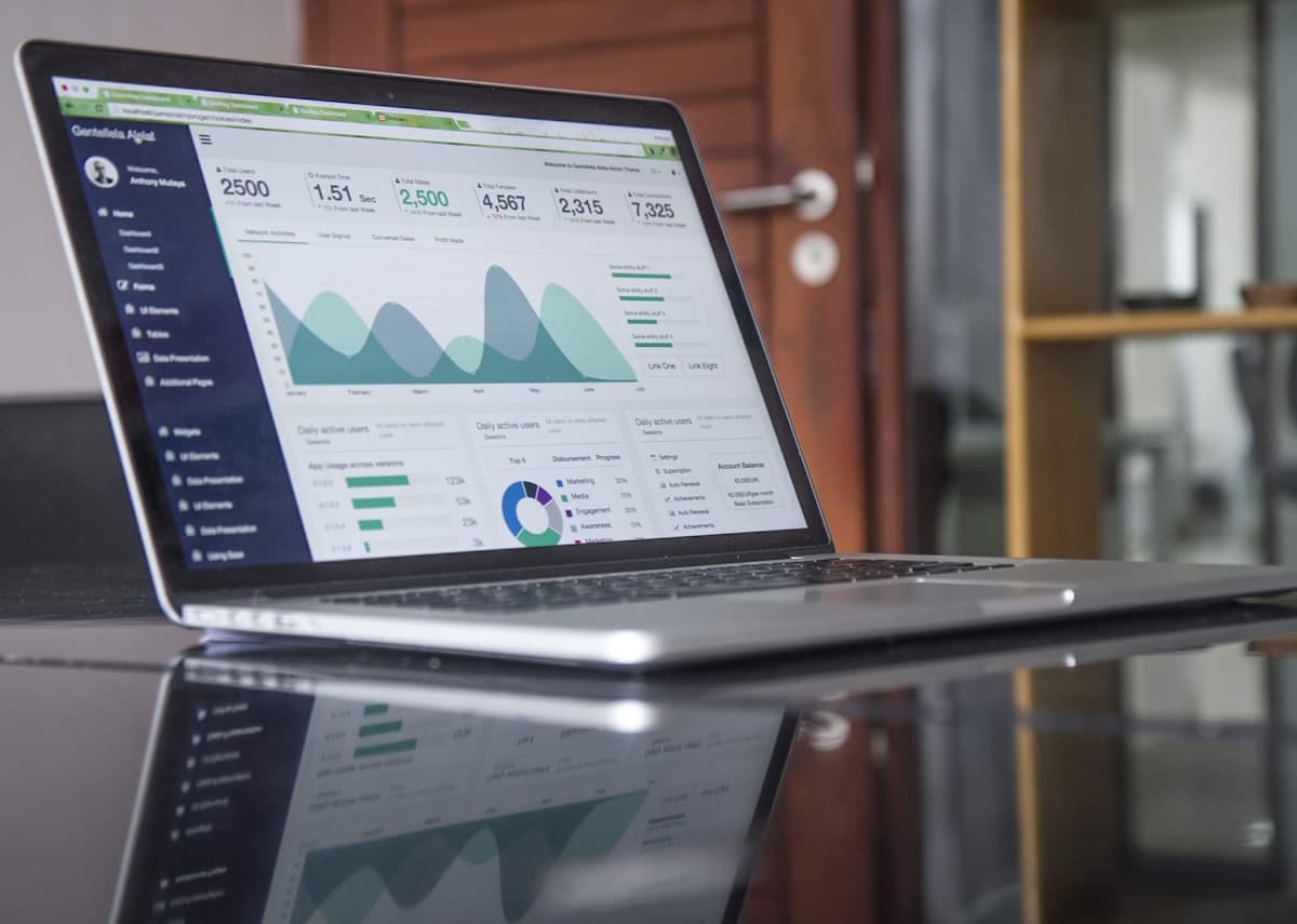 Modern dashboard interface on a laptop screen