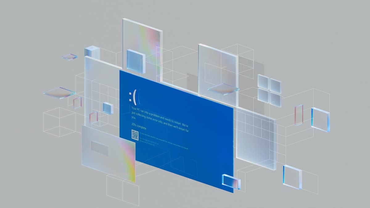Pantalla azul de la muerte (BSOD) mostrando error de Windows en monitor de computadora